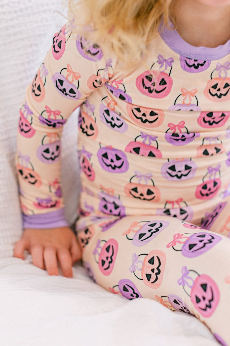 Pink Halloween Bucket PJ Set