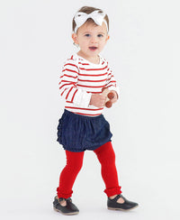 Red Footless Ruffle Tights