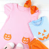 Girls Pumpkin Pocket Dress - Pink Stripe