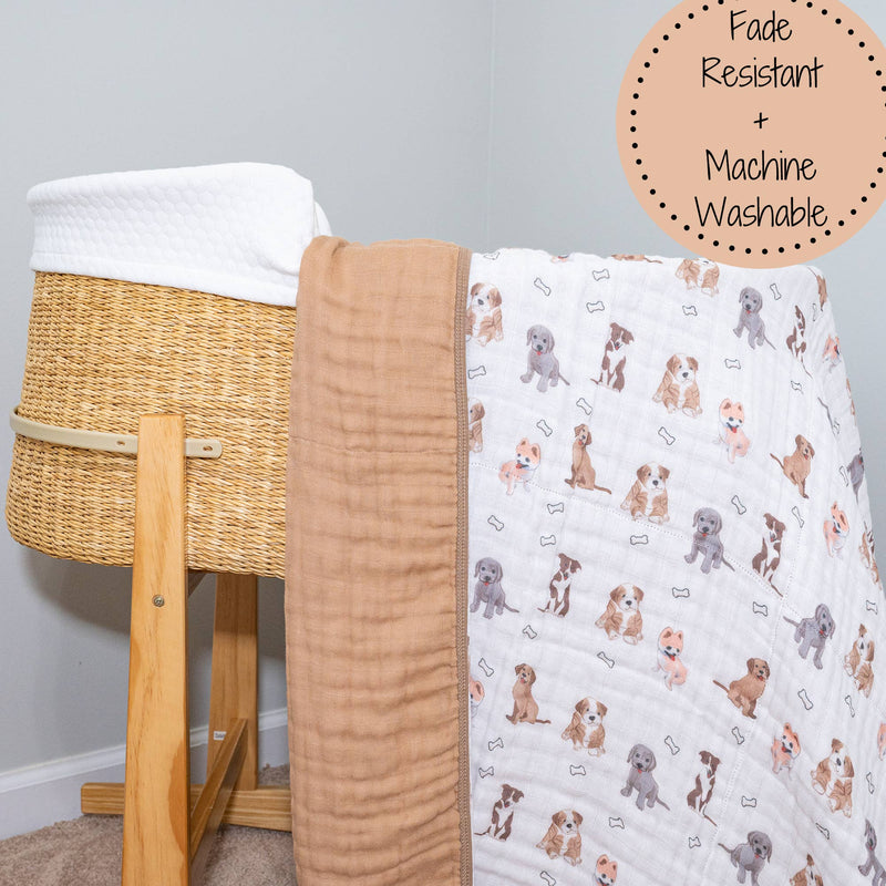 Puppies Baby Cotton Muslin Blanket