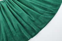 Green Velour Nativity Smocked Dress