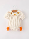 Plaid Turkey Embroidery Smocked Bubble