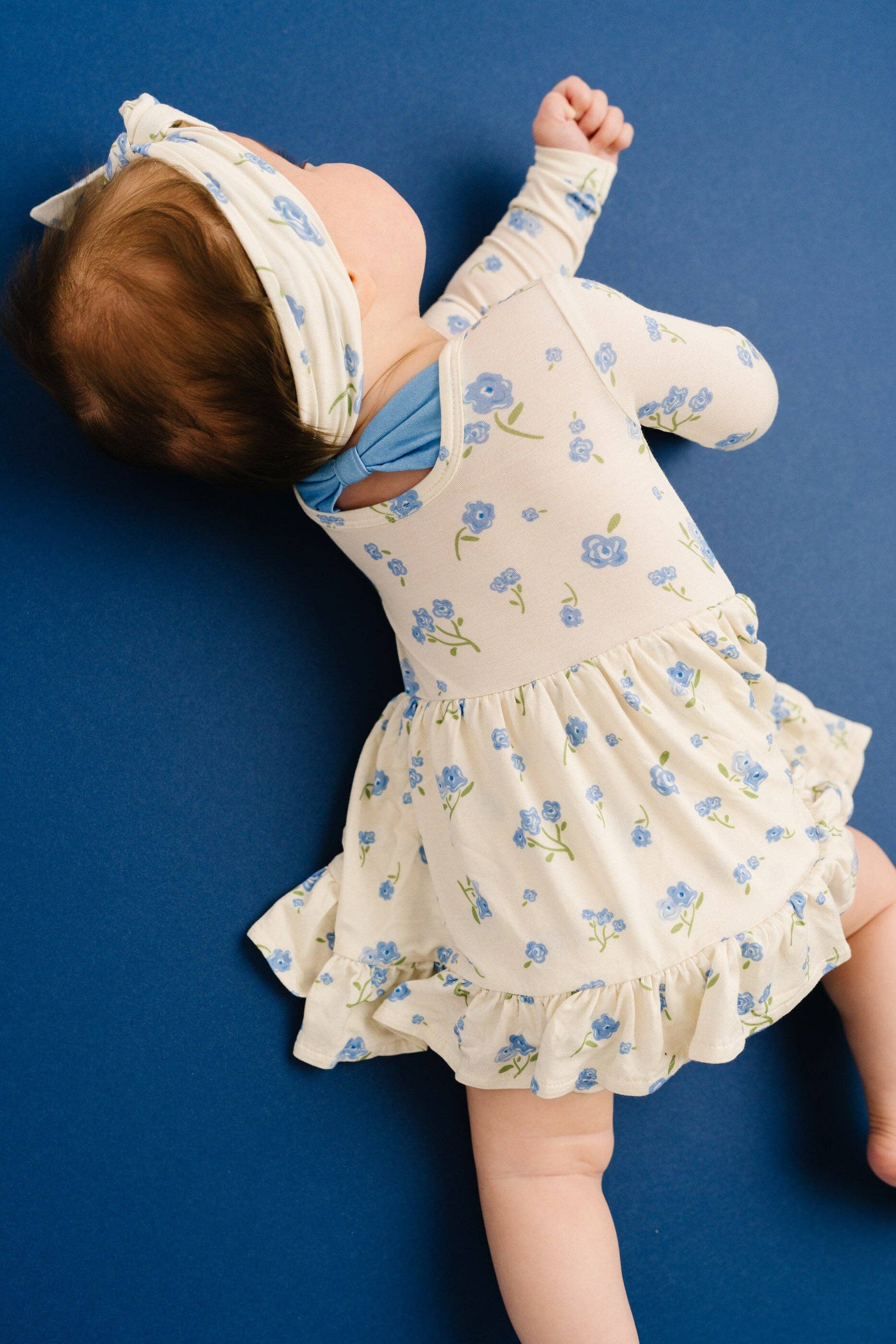 Blue Blooms Bodysuit Bamboo Dress