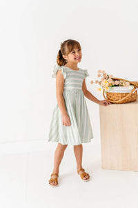 Mint Bay Stripes | TIE-BACK DRESS