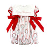 Girls Poinsettia Wreath "Merry Christmas" Bubble - LONG SLEEVE