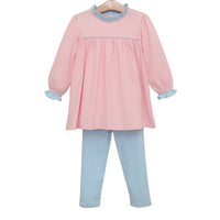 Annie Pants Set - Light Pink/Light Blue