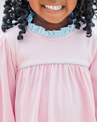 Annie Pants Set - Light Pink/Light Blue