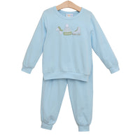 Around The Rink  Jogger Set - Light Blue