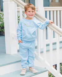 Around The Rink  Jogger Set - Light Blue