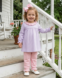 Audrey Bloomer Pants Set - Lavender Stripe/Light Pink