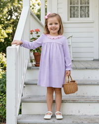 Audrey Dress - Lavender Stripe/Light Pink