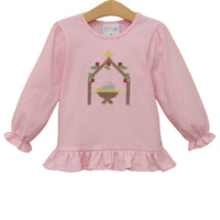 Away In A Manger Ruffle Top