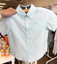 Soft Blue Plaid Dress Shirt