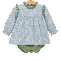 Basin Floral Hallie Diaper Cover Set