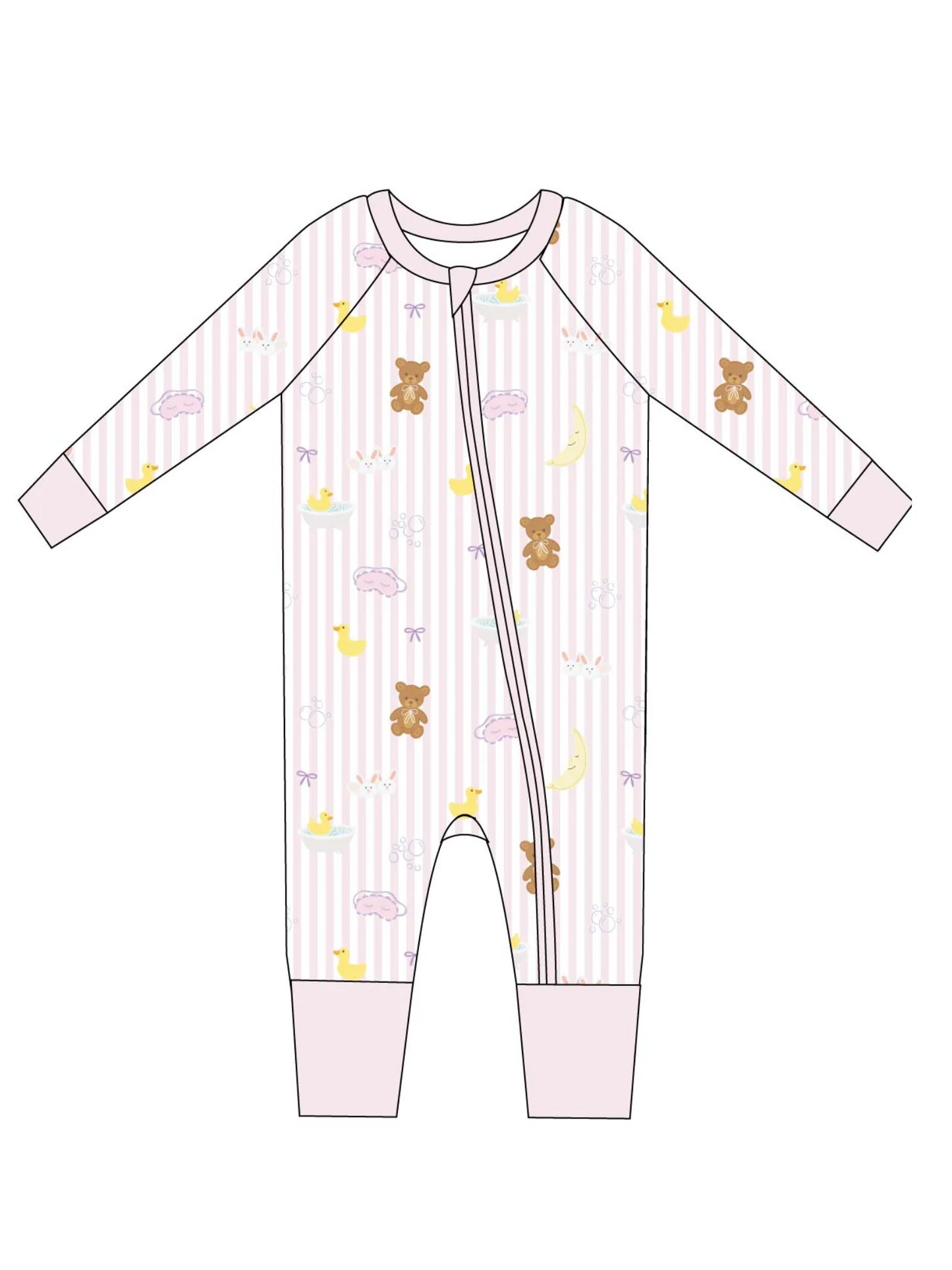 Bathtime Bows Zip Jam Sleeper