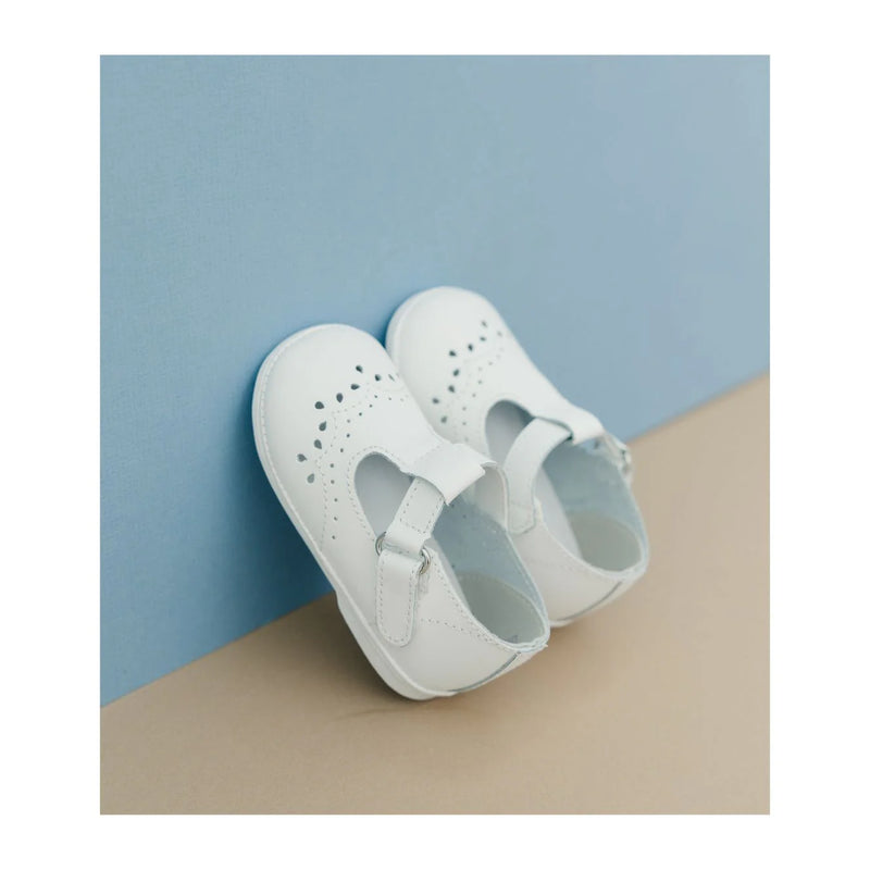 Angel Baby Birdie White Leather T-Strap Mary Jane (Baby)