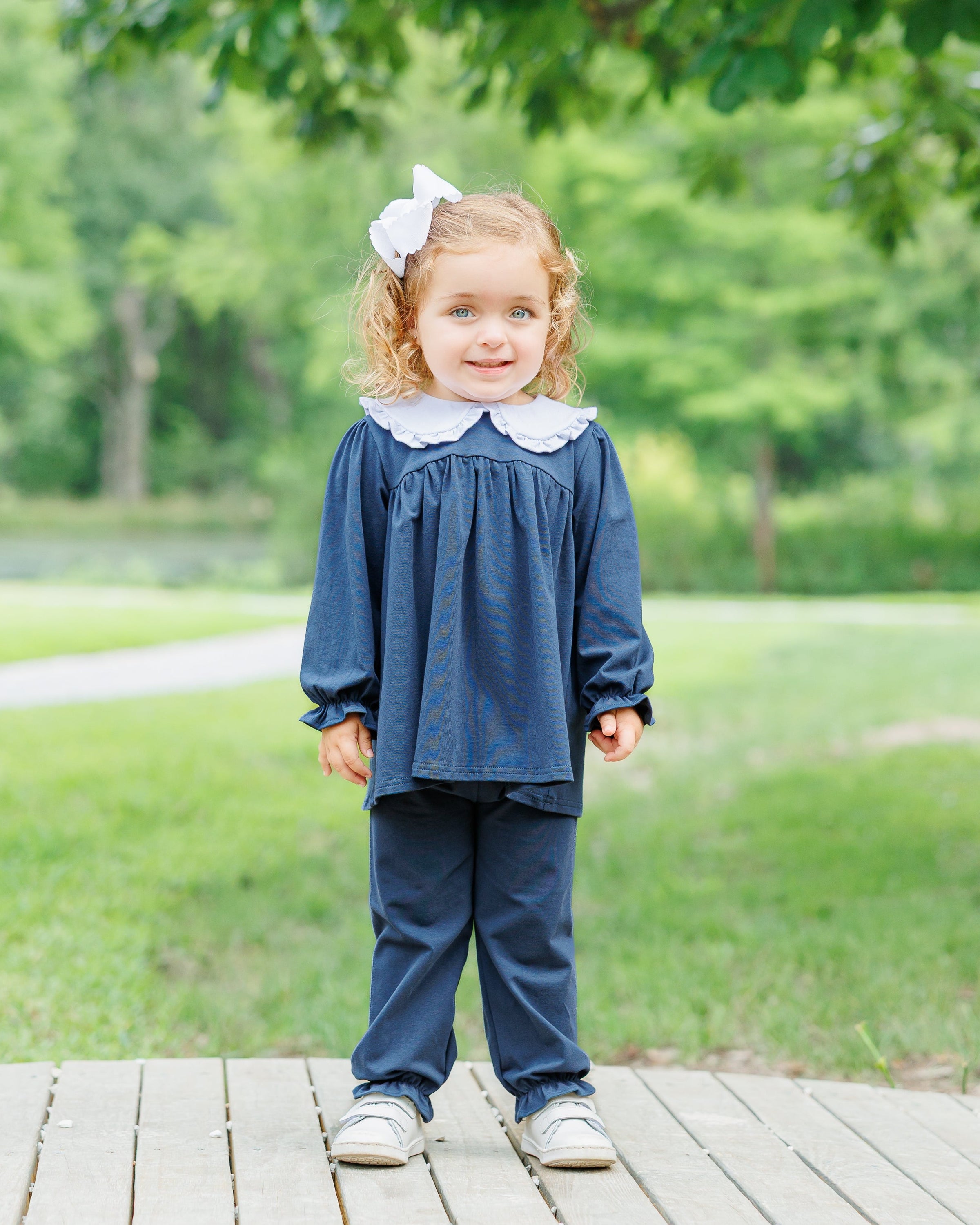 Catherine Bloomer Pants Set - Navy