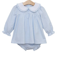 Catherine Diaper Cover Set - Light Blue Windowpane