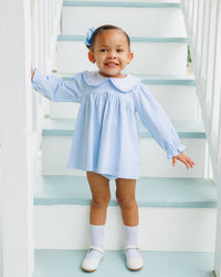 Catherine Diaper Cover Set - Light Blue Windowpane