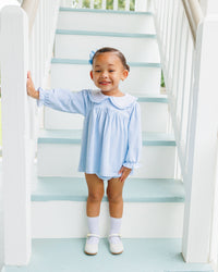 Catherine Diaper Cover Set - Light Blue Windowpane