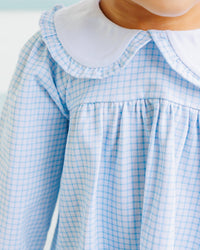 Catherine Diaper Cover Set - Light Blue Windowpane