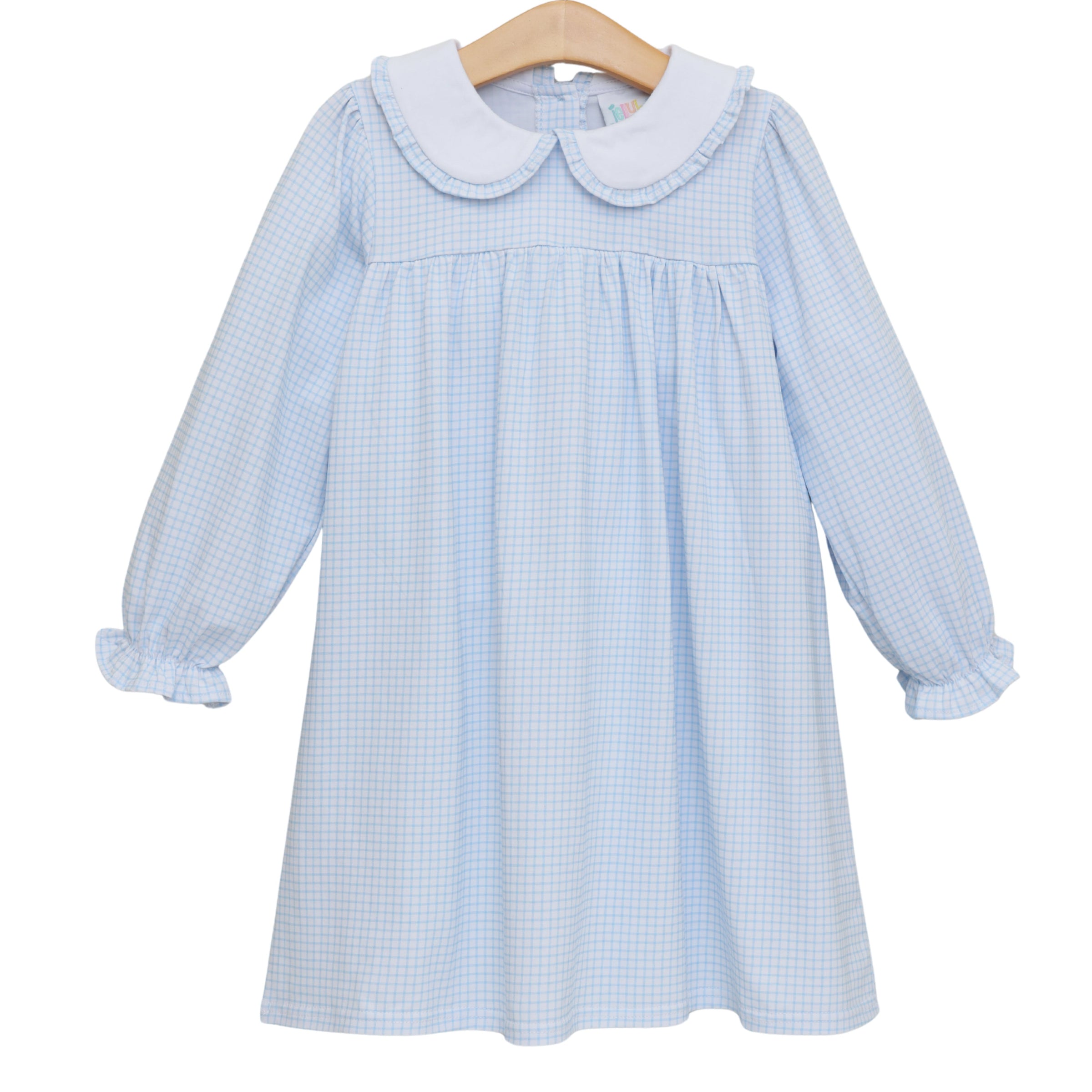 Catherine Dress - Light Blue Windowpane