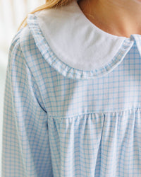 Catherine Dress - Light Blue Windowpane