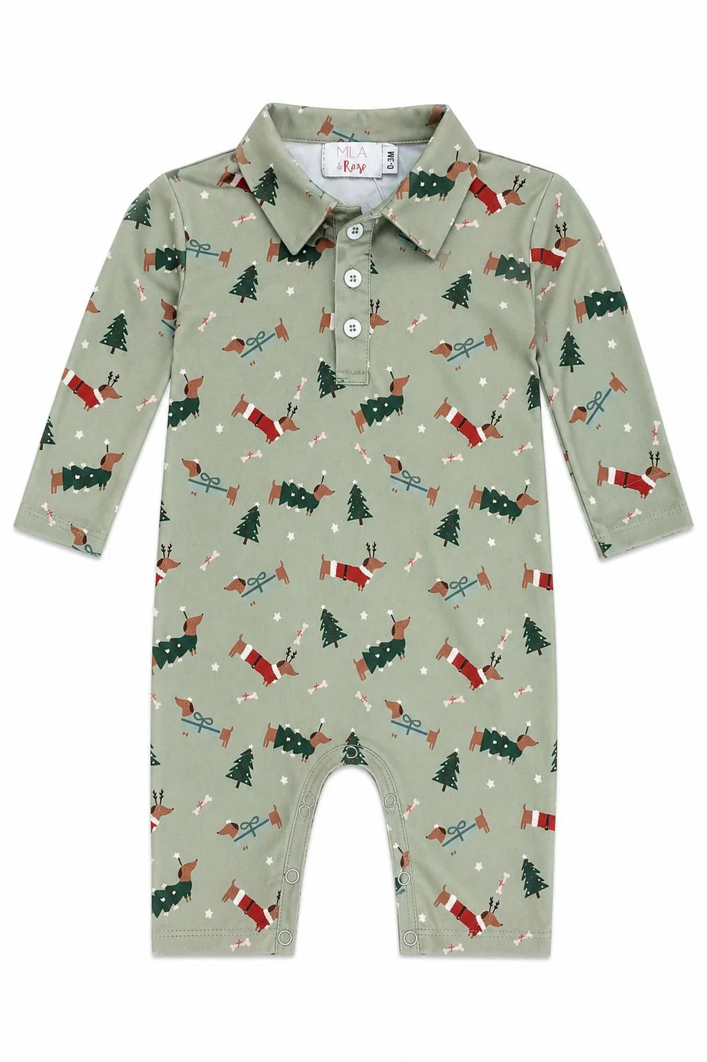Dachshund Through the Snow L/S Polo Romper