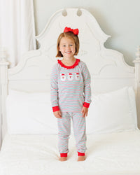 Christmas Candy Stripe Santa Ruffle Set