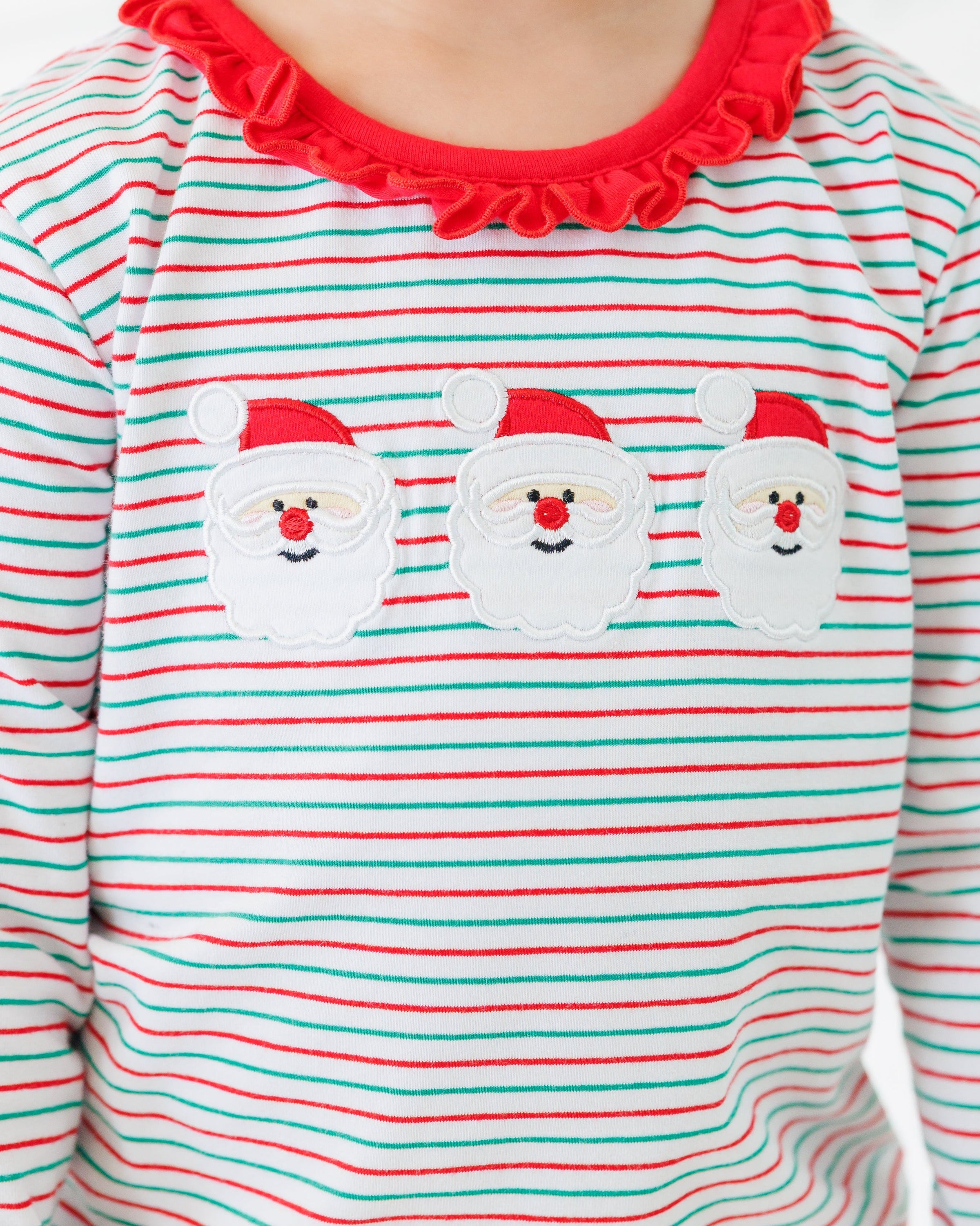 Christmas Candy Stripe Santa Ruffle Set