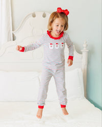 Christmas Candy Stripe Santa Ruffle Set