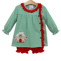 Christmas Cottage Ruffle Bloomer Set