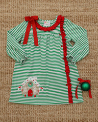 Christmas Cottage Ruffle Dress