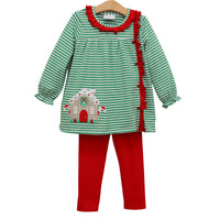 Christmas Cottage Ruffle Pants Set