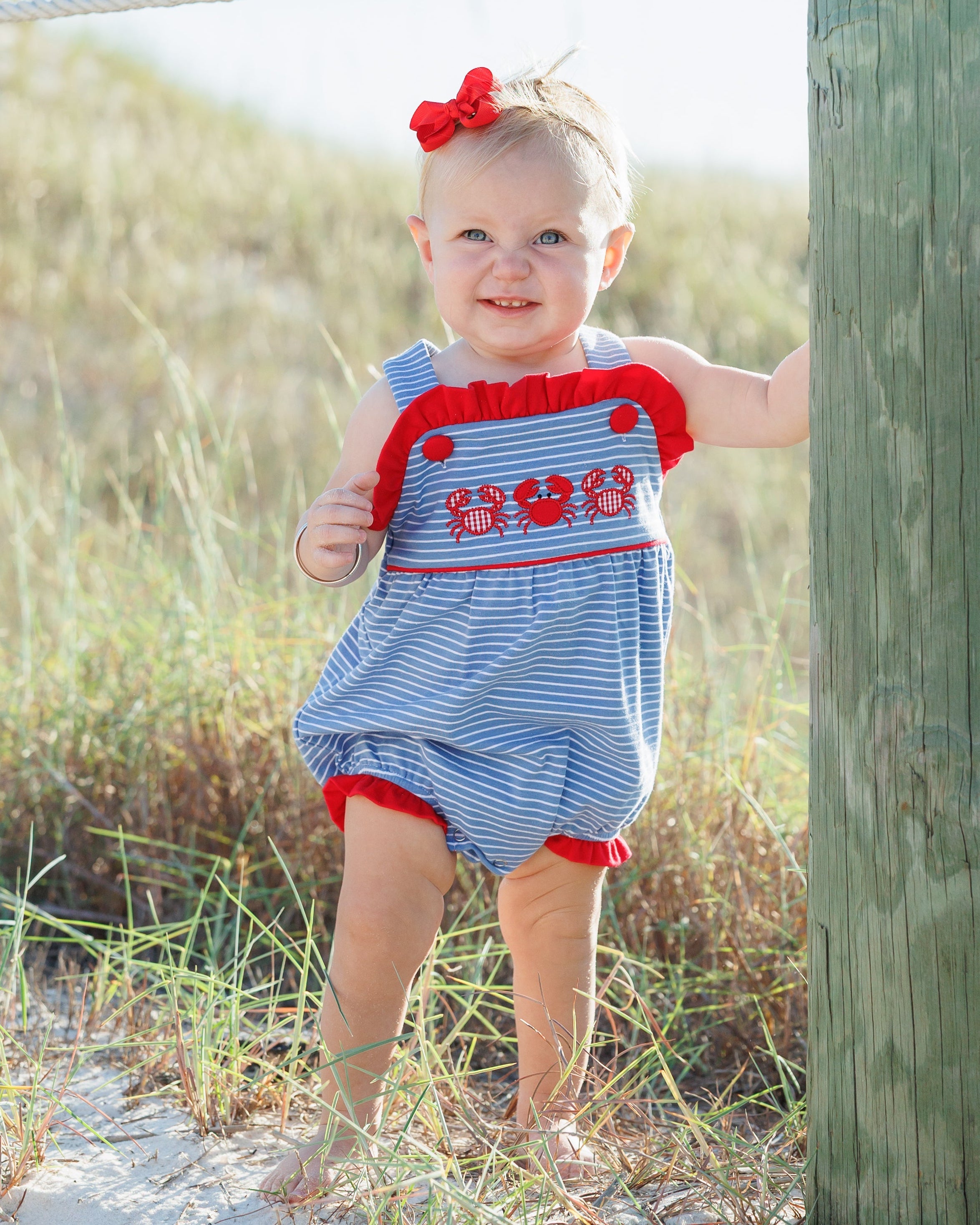 Coastal Crab Ruffle Sunsuit