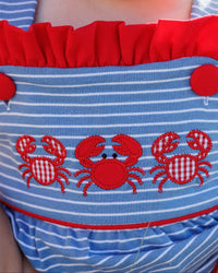 Coastal Crab Ruffle Sunsuit