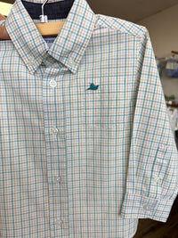 Spring Plaid Long Sleeve Dress Shirt