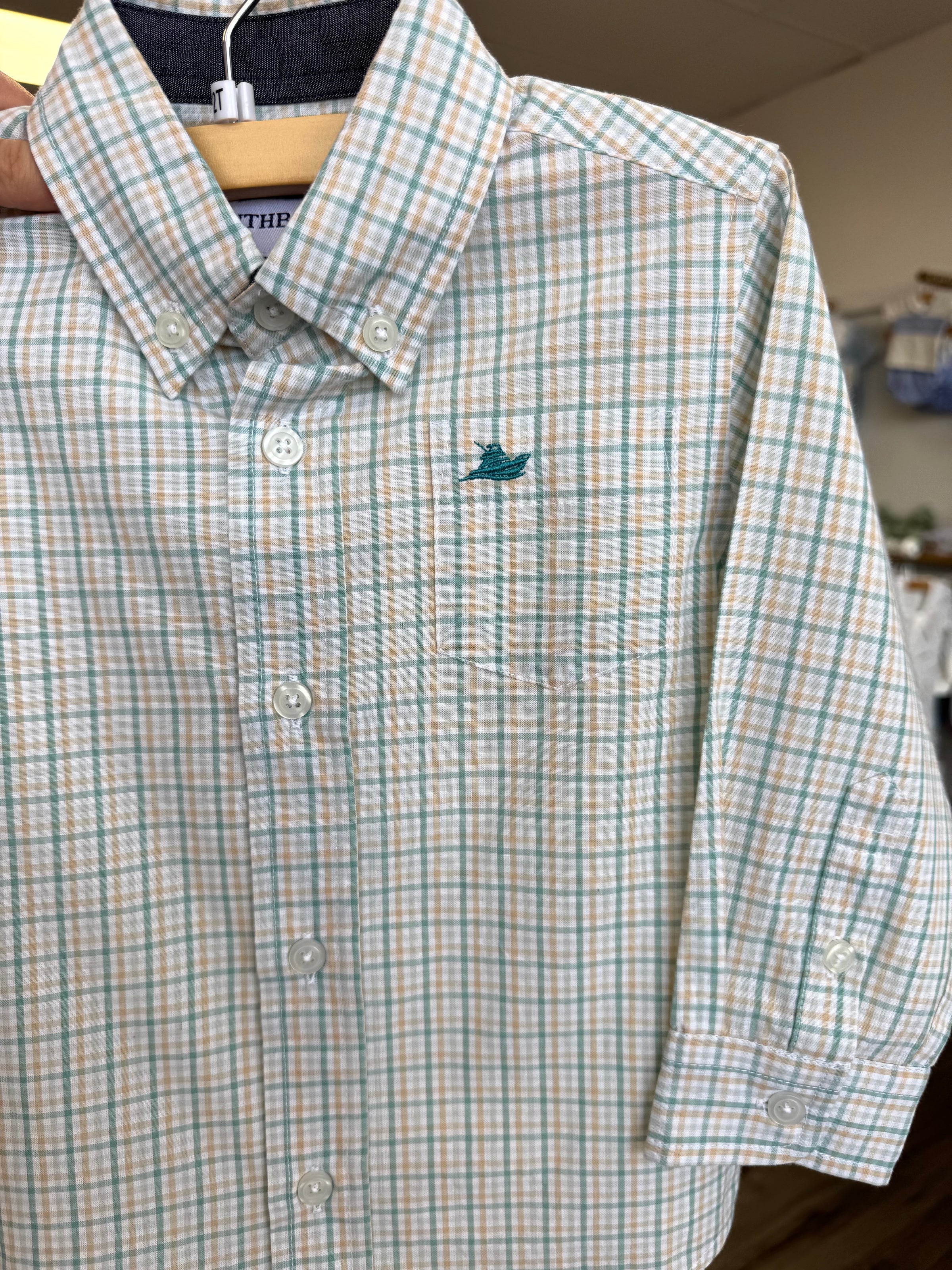 Spring Plaid Long Sleeve Dress Shirt