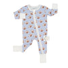 Blue Football Zipper Romper Sleeper