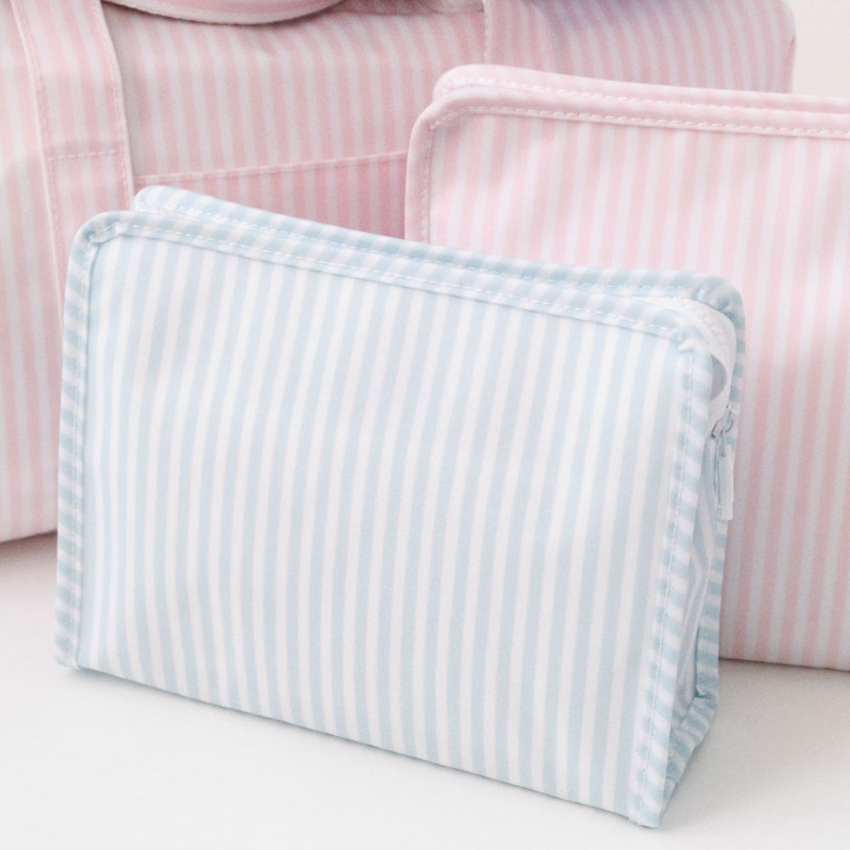 ROADIE SMALL Zip Pouch - PIMLICO STRIPE PINK