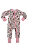 Howl-o-ween Pups Pink Zipper Romper