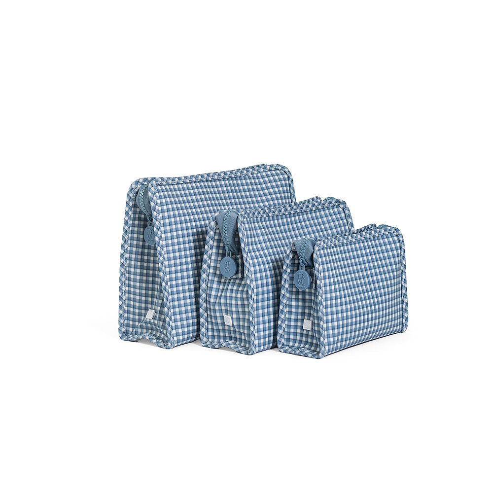 ROADIE SMALL Zip Pouch - RODEO CHECK INDIGO