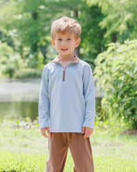 Evan Pullover - Dusty Sage Stripe/Light Brown