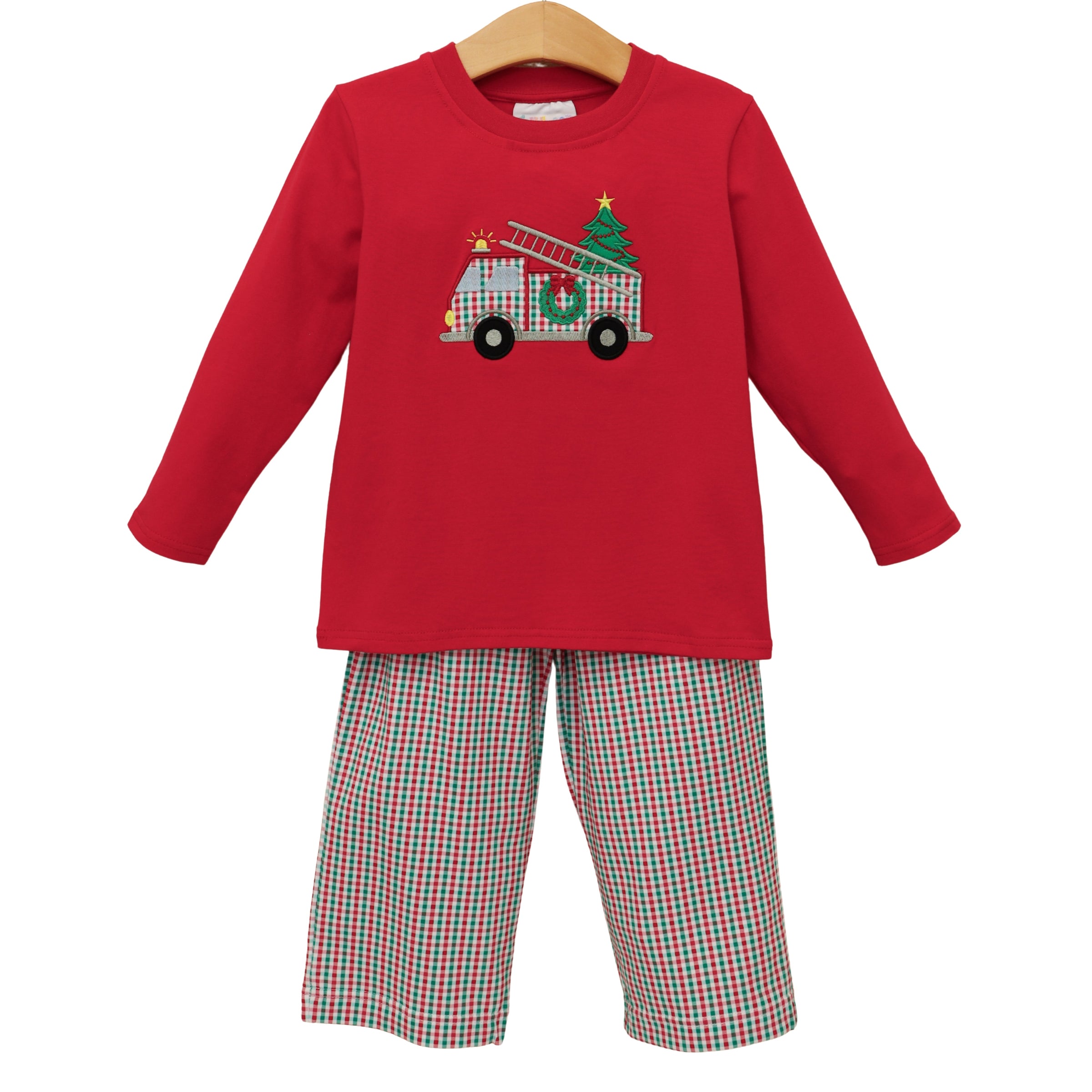Festive Firetruck Pants Set