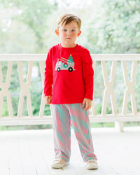 Festive Firetruck Pants Set
