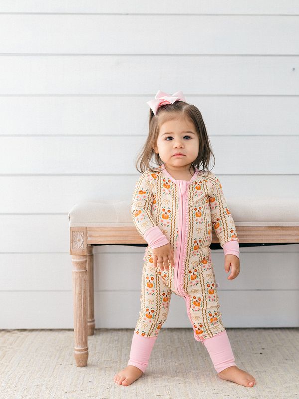 Pumpkin Darling Ruffle Zipper Romper