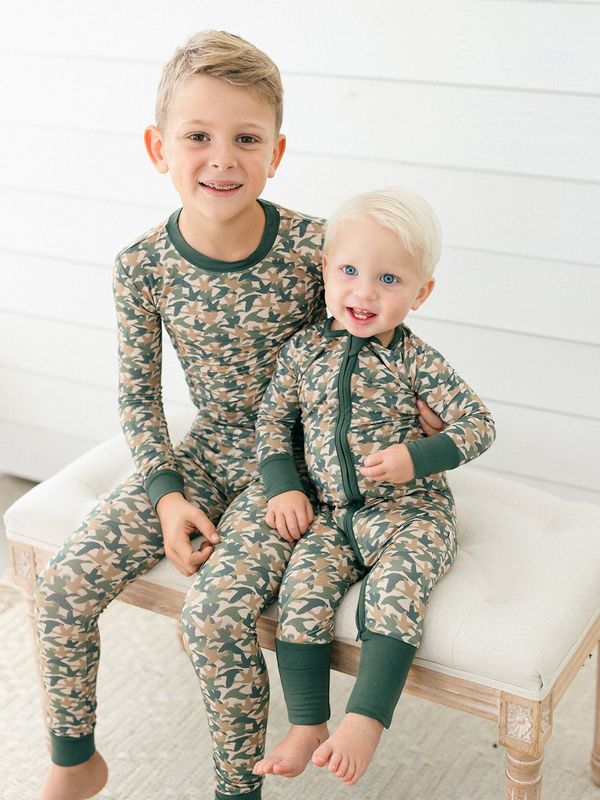 Camo Duck Zipper Romper