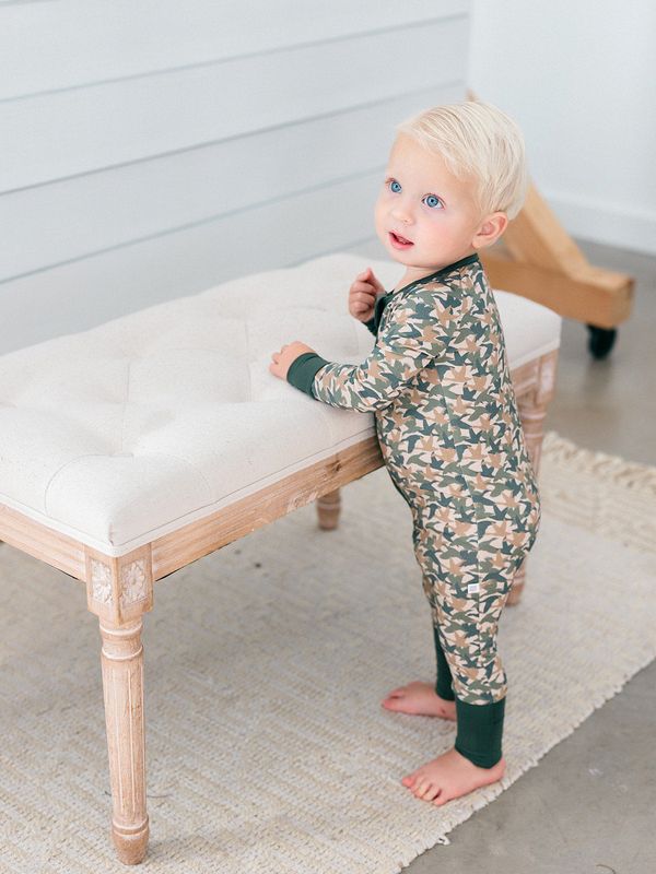 Camo Duck Zipper Romper