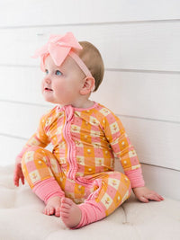 Autumn Blossom Ruffle Zipper Romper