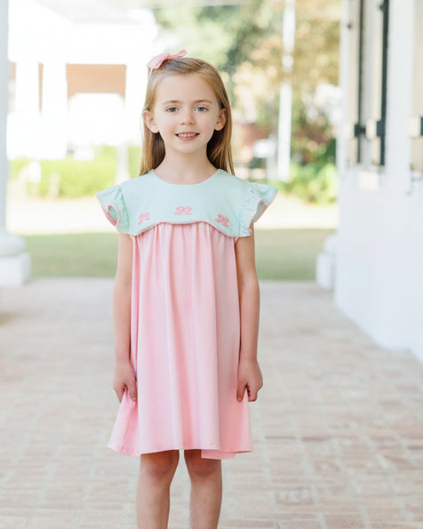 French Knot Bow Scallop Dress